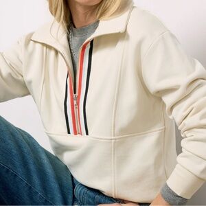 Evereve Chelsea Half Zip Sweatshirt Medium